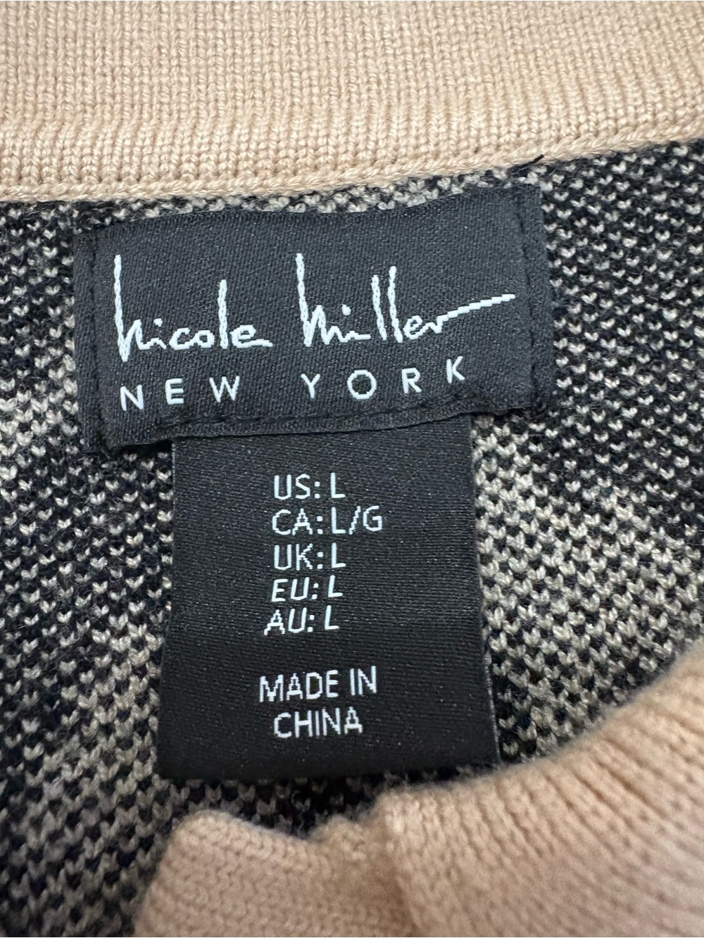 Women’s Beige and Black Leopard Print Polo Button-Up Top by Nicole Miller - Picture 3 of 8